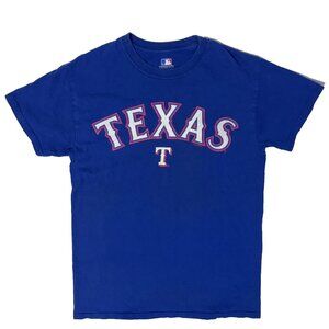 MLB Texas Rangers Baseball Team Blue Graphic Tshirt - Small